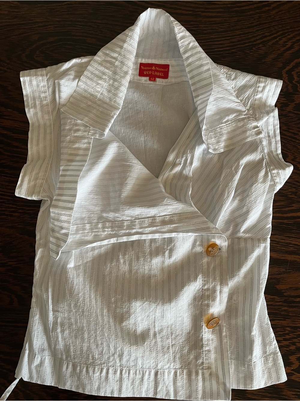 Vivienne Westwood Red Label White Shirt with Silver Stripes